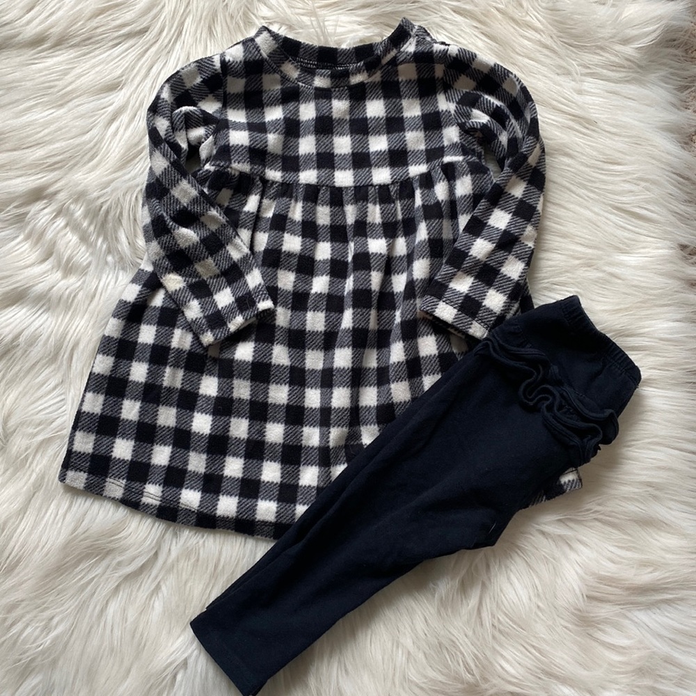 Plaid Fleece Top & leggings